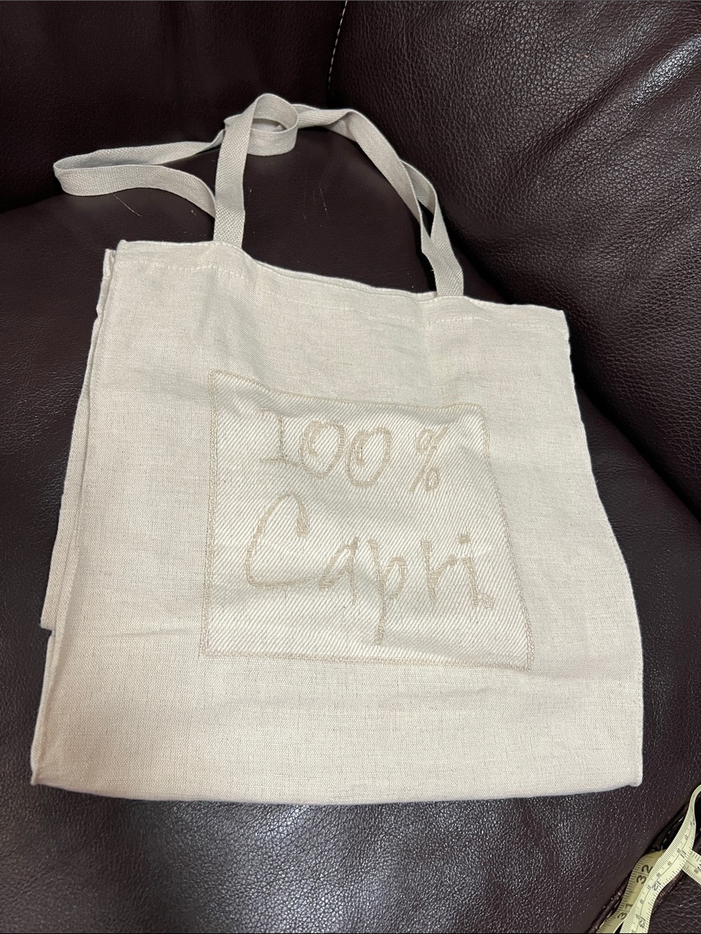 100% Capri Canvas Tote Bag - Natural